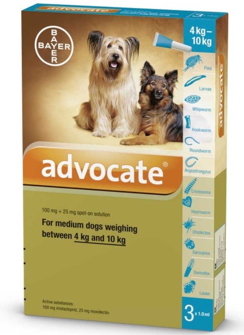 Bayer Advocate Dog Spot On 4 - 10 kg.