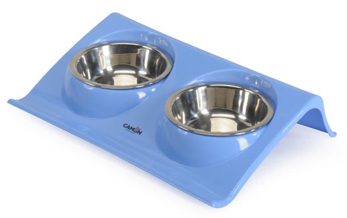 Camon Plastic tray with double steel bowl