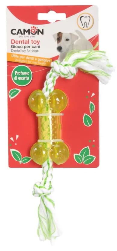 Camon Mint-scented TPR bone with cotton rope