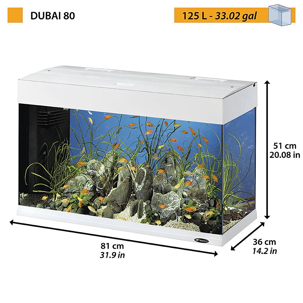 Ferplast Dubai 80 LED White /аквариум с пълно оборудване/